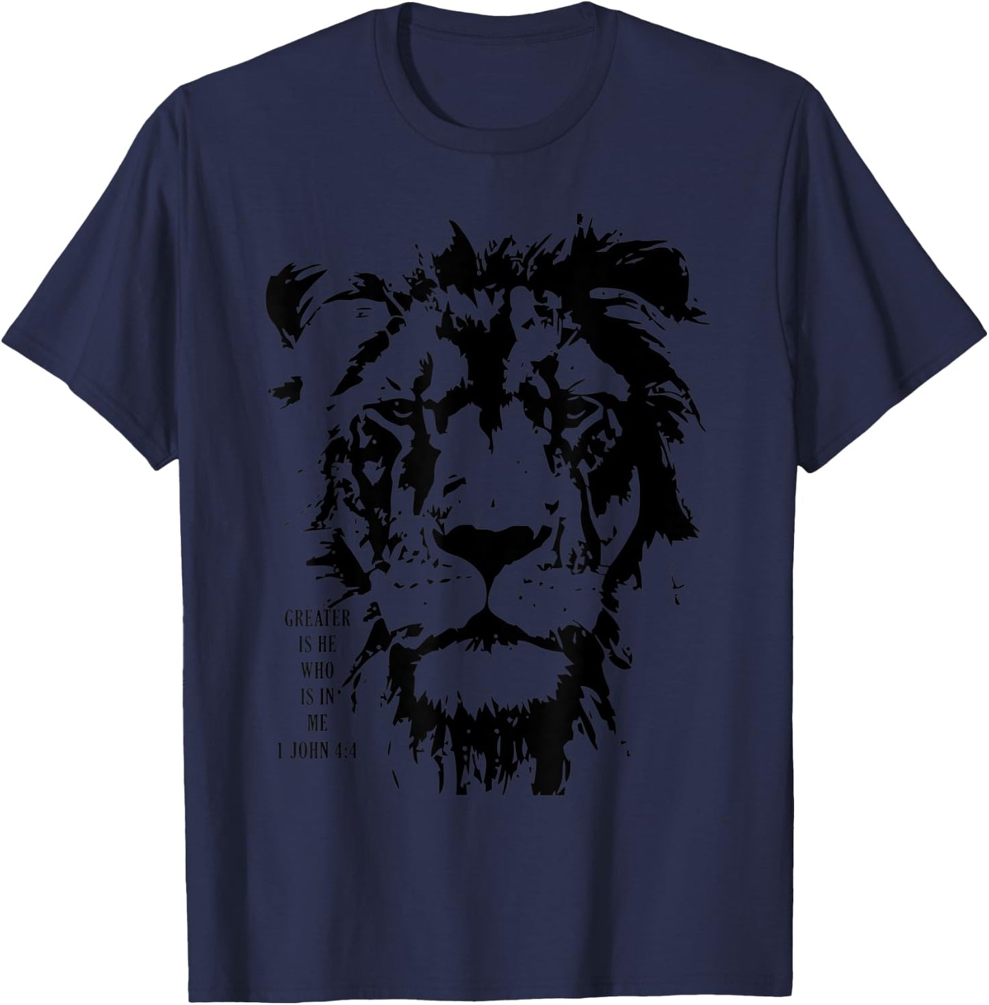Greater is He Who Is In Me Christian Bible Gift T-Shirt - T-Shirt | Navy
