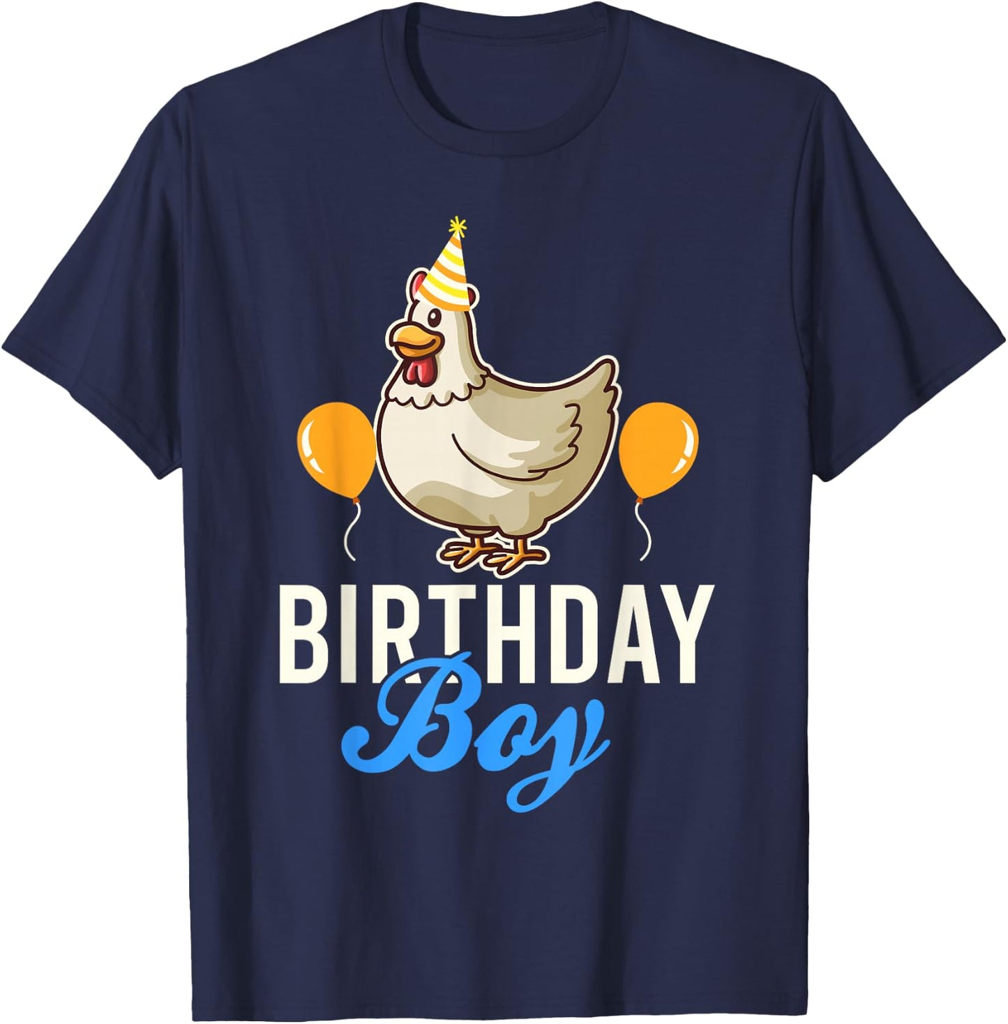 Cute Chicken Birthday Boy T-Shirt - T-Shirt | Navy