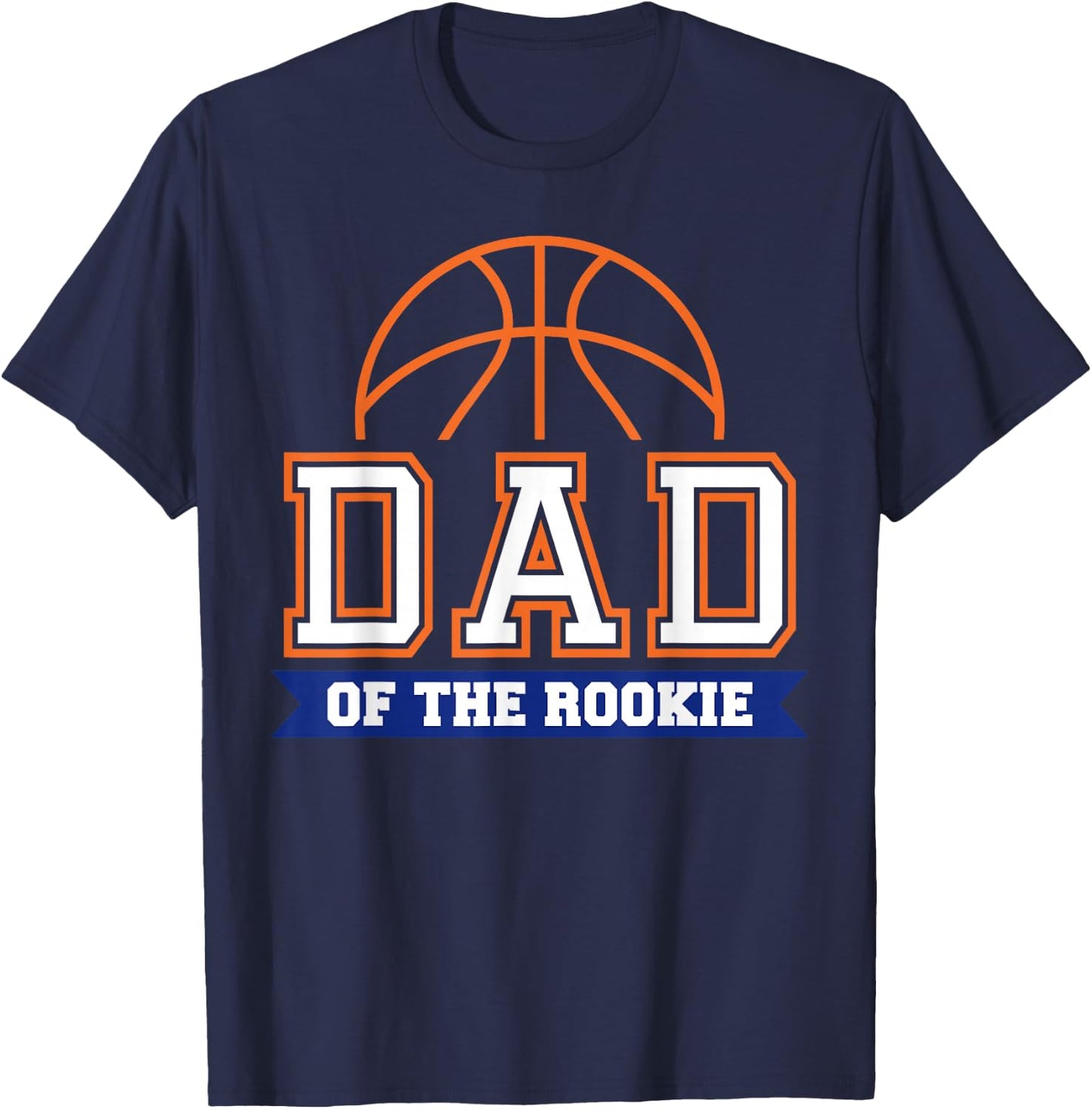 Dad of Rookie 1st Birthday Basketball Theme Matching Party T-Shirt - T-Shirt | Navy