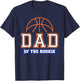 Dad of Rookie 1st Birthday Basketball Theme Matching Party T-Shirt - T-Shirt | Navy