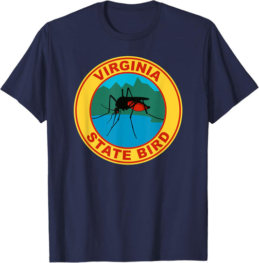 Funny Virginia Mosquito State Bird T-Shirt - T-Shirt | Navy