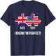 Half American Half British Flag Map Combined USA UK T-Shirt - T-Shirt | Navy