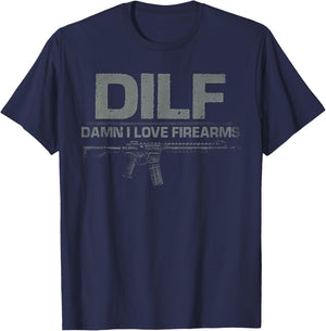 Damn I Love Firearms T-Shirt - T-Shirt | Navy