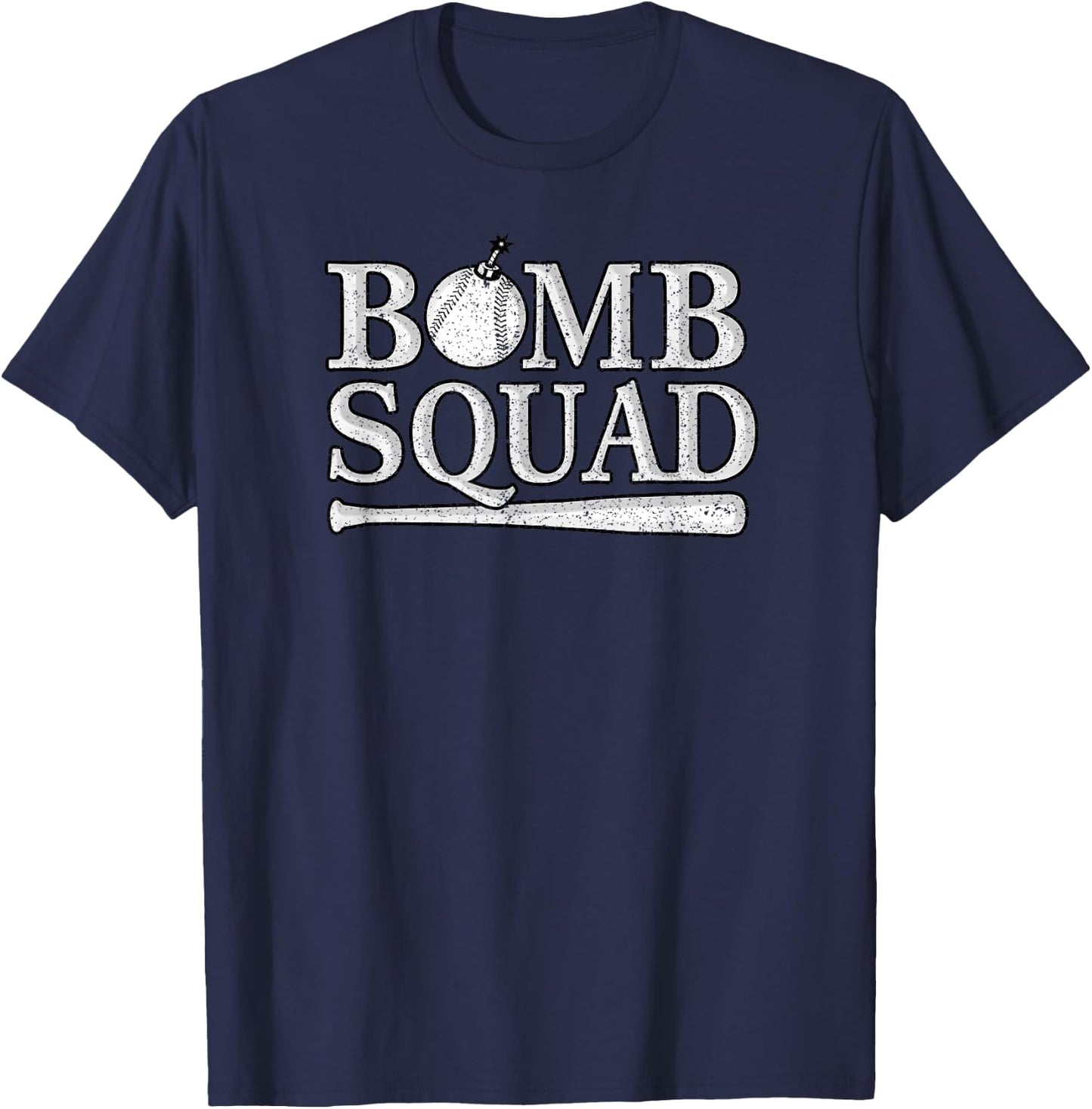 Vintage Bomb Squad Dinger Home Run Baseball Softball Hitting T-Shirt - T-Shirt | Navy