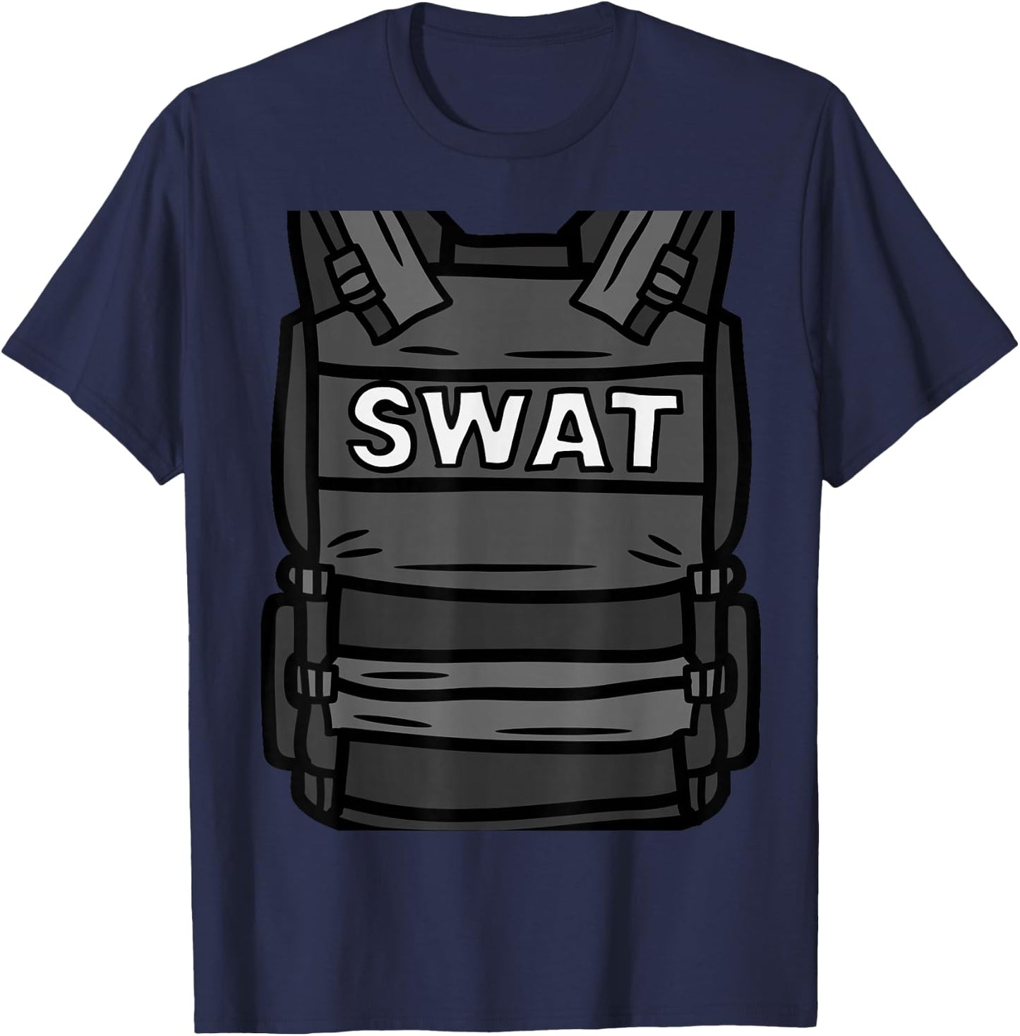 Fantabulous Acc SWAT Vest Police Uniform Halloween Costume Funny T-Shirt - T-Shirt | Navy