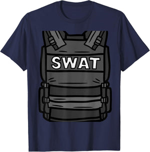 Fantabulous Acc SWAT Vest Police Uniform Halloween Costume Funny T-Shirt - T-Shirt | Navy