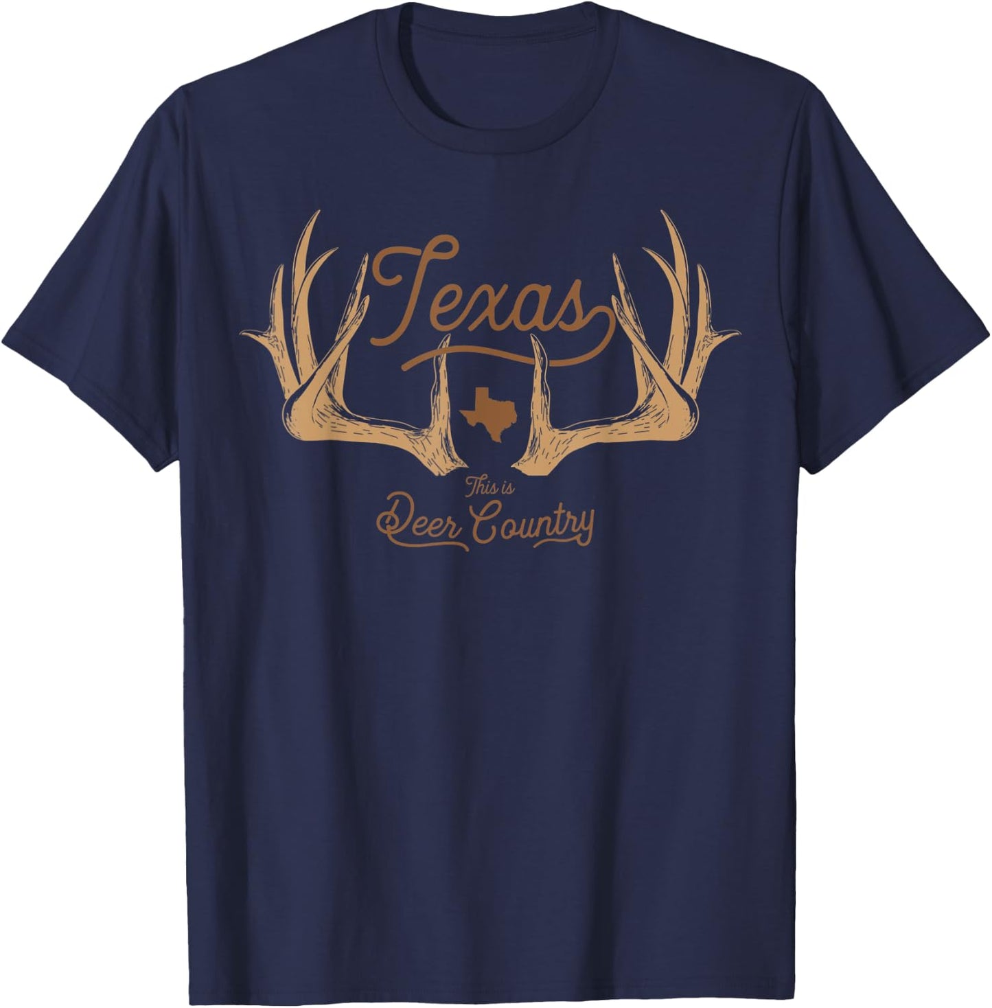 Texas Deer Country Hunting Whitetail T-Shirt - T-Shirt | Navy
