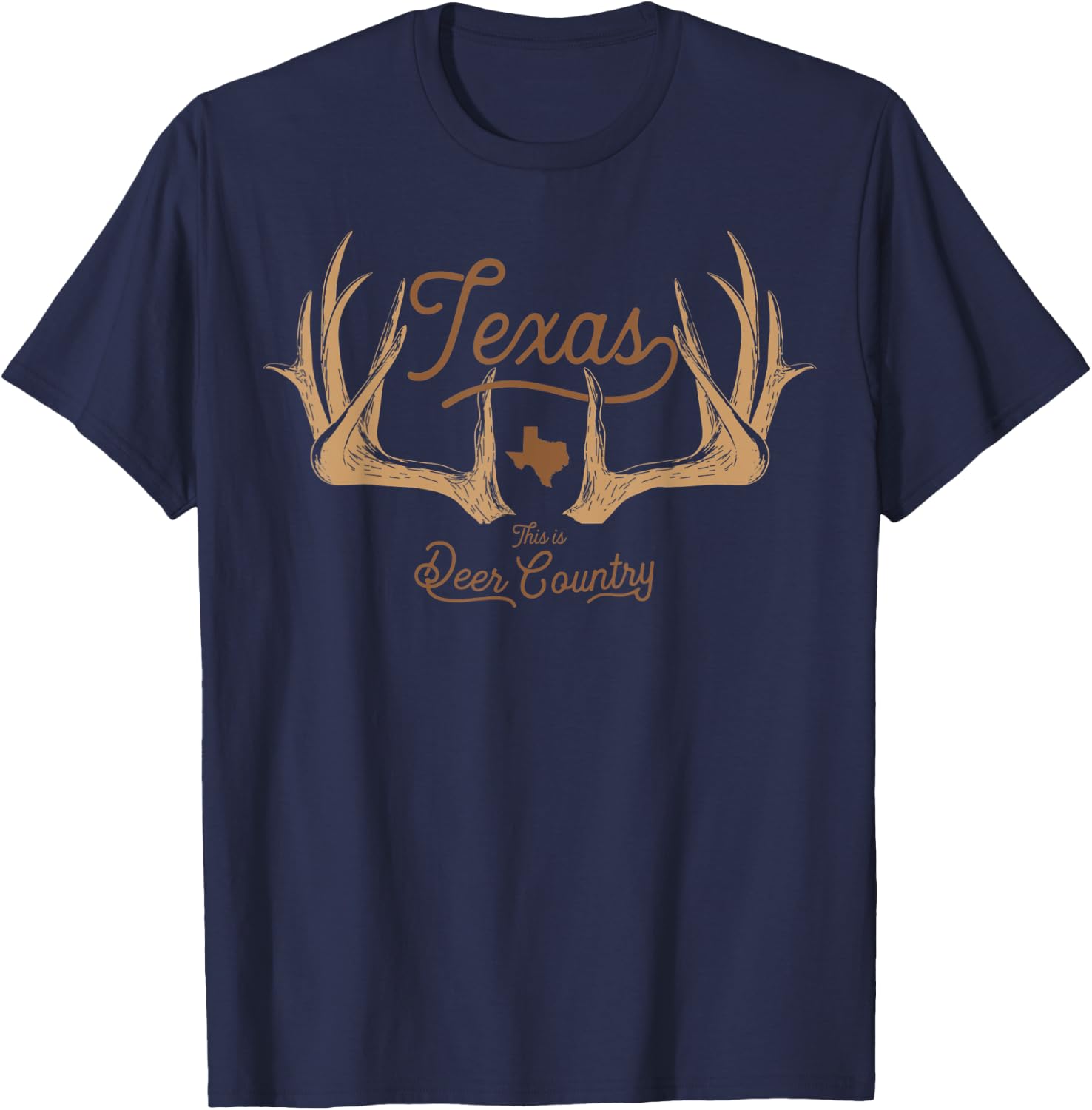 Texas Deer Country Hunting Whitetail T-Shirt - T-Shirt | Navy