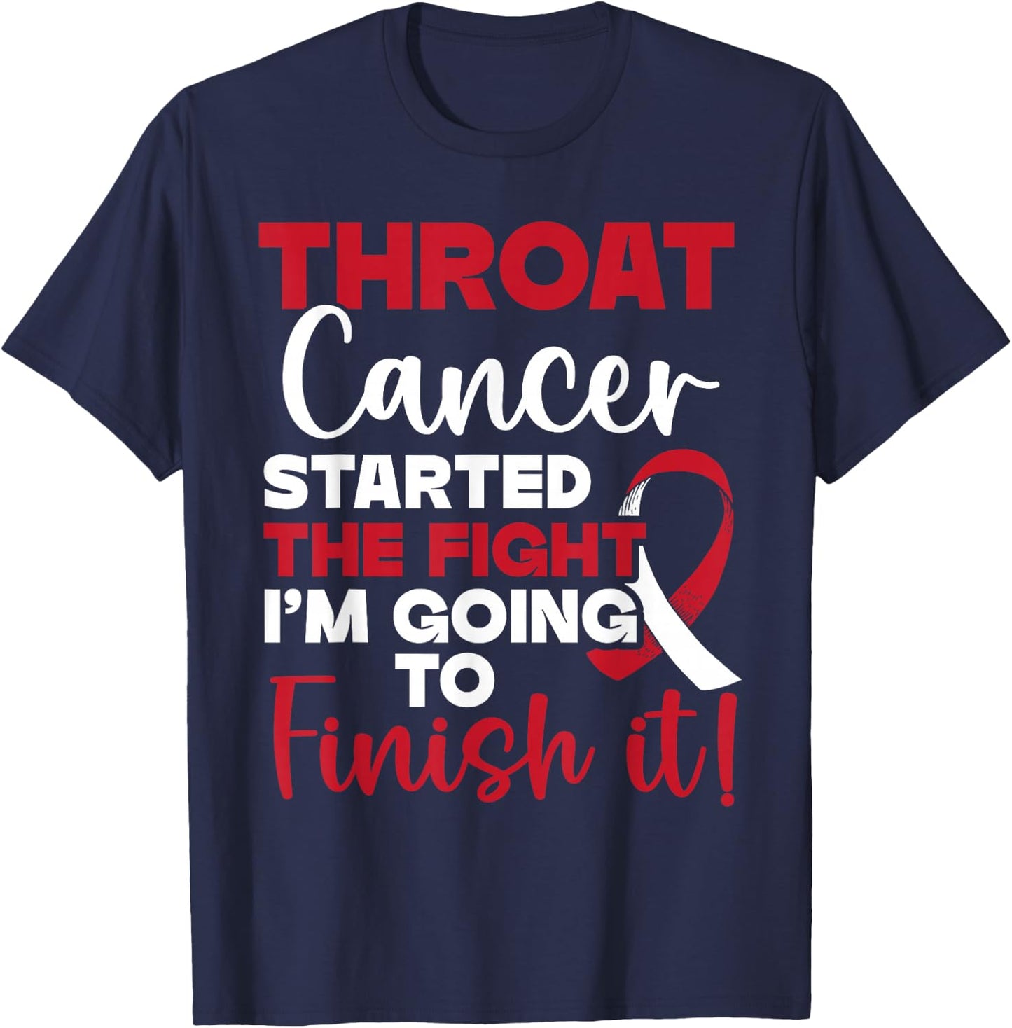 Head and Neck Cancer Awareness SteMi Apparel Throat Cancer Awareness - -Adults, Black, Small, Short Sleeve T-Shirt - T-Shirt | Navy