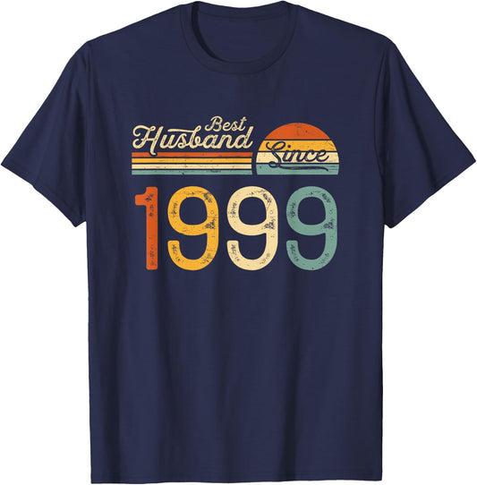 26th wedding anniversary 26 years - Best Husband Since 1999 T-Shirt - T-Shirt | Navy