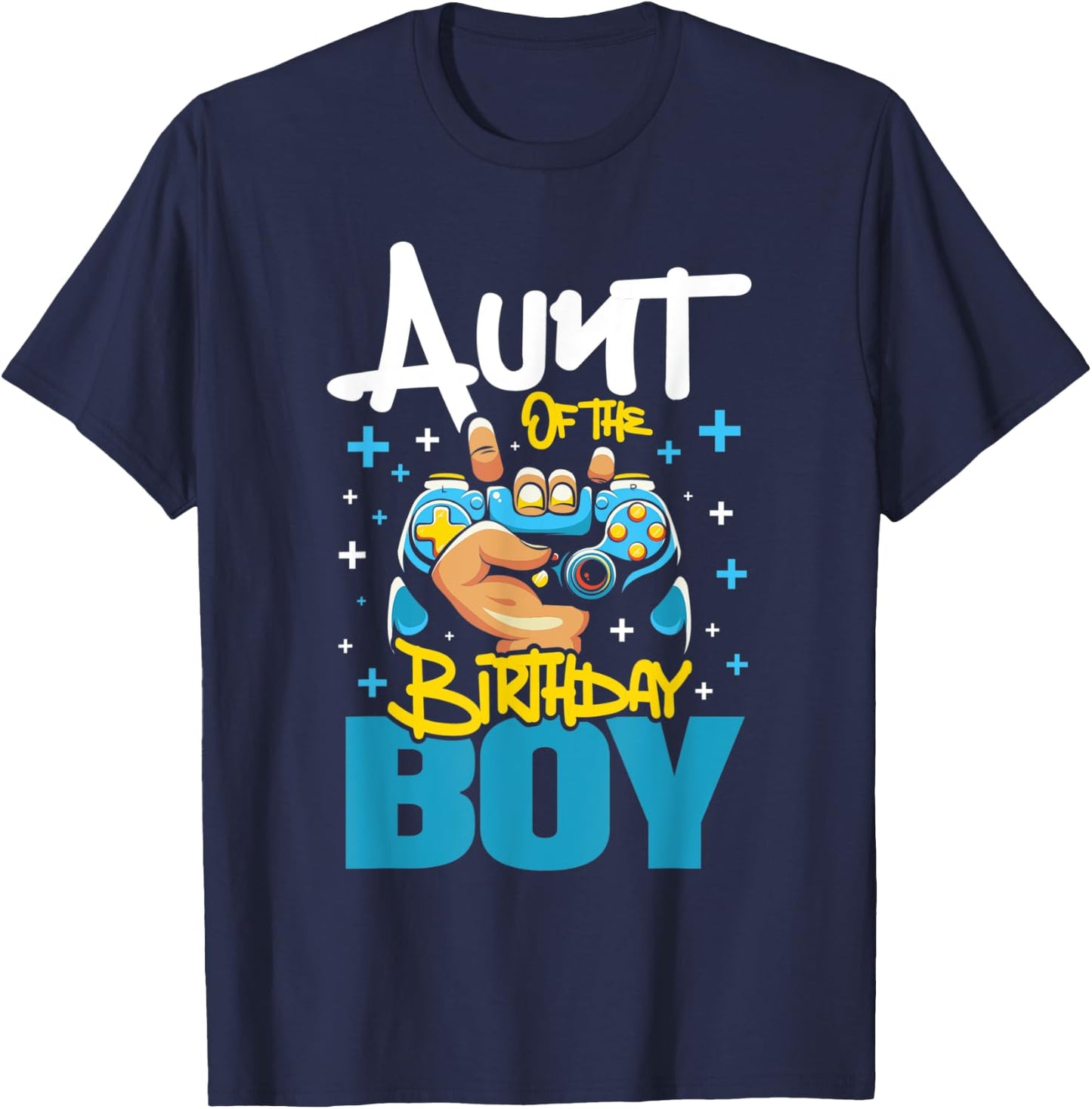 Aunt Of The Birthday Boy - Auntie Video Game Gamer Nephew T-Shirt - T-Shirt | Navy