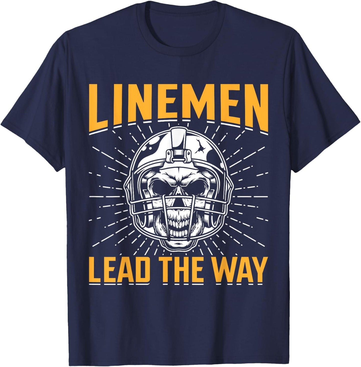 Linemen Lead The Way - American Football T-Shirt - T-Shirt | Navy