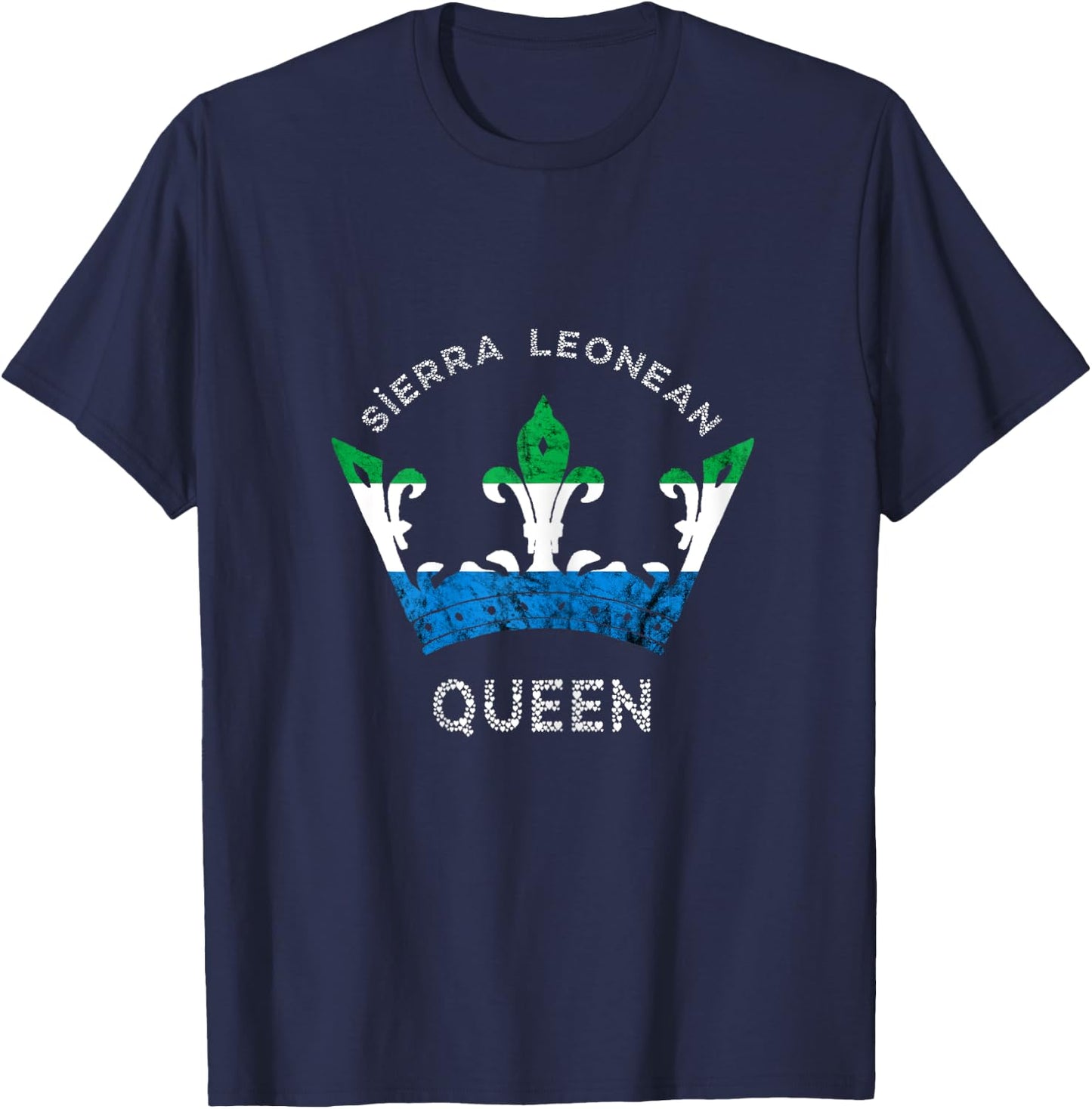 Sierra Leone Sierra Leonean Queen Crown Leonean Pride T-Shirt - T-Shirt | Navy