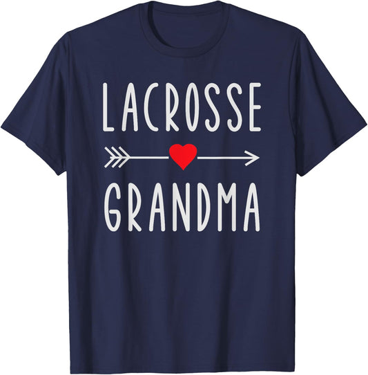 Lacrosse Grandma Funny LAX Lovers Gift Lacrosse Grandma T-Shirt - T-Shirt | Navy