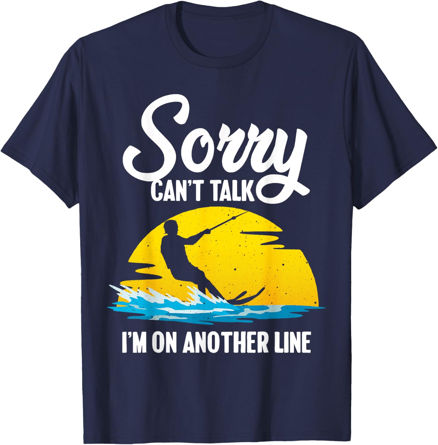 Funny Water Ski Designs Women Water Skier Athletes T-Shirt - T-Shirt | Navy