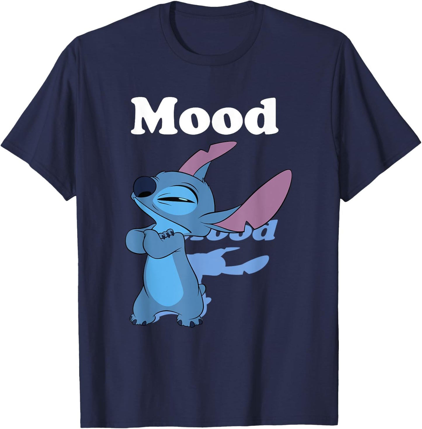Disney Lilo & Stitch Angry Mood Shadowed Portrait T-Shirt - T-Shirt | Navy
