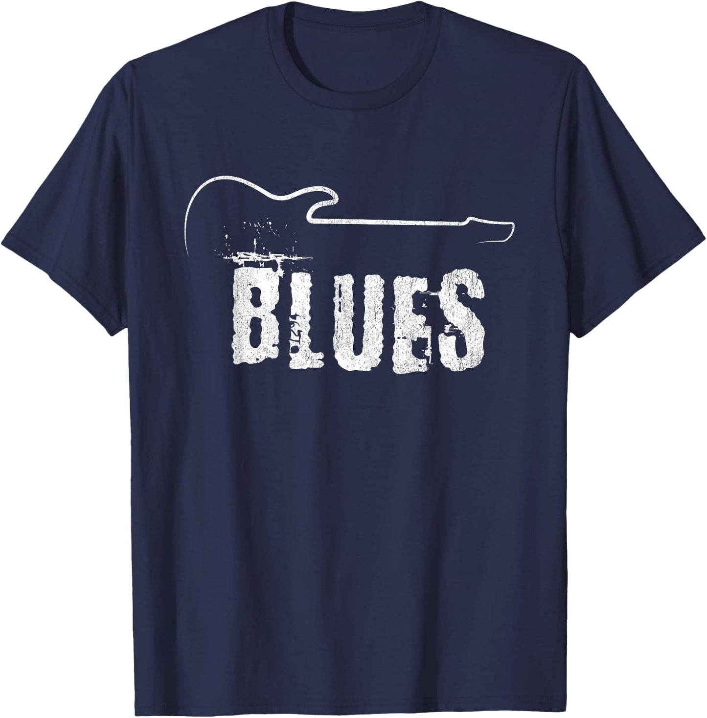 Blues Music Blues Guitar Vintage T-Shirt - T-Shirt | Navy
