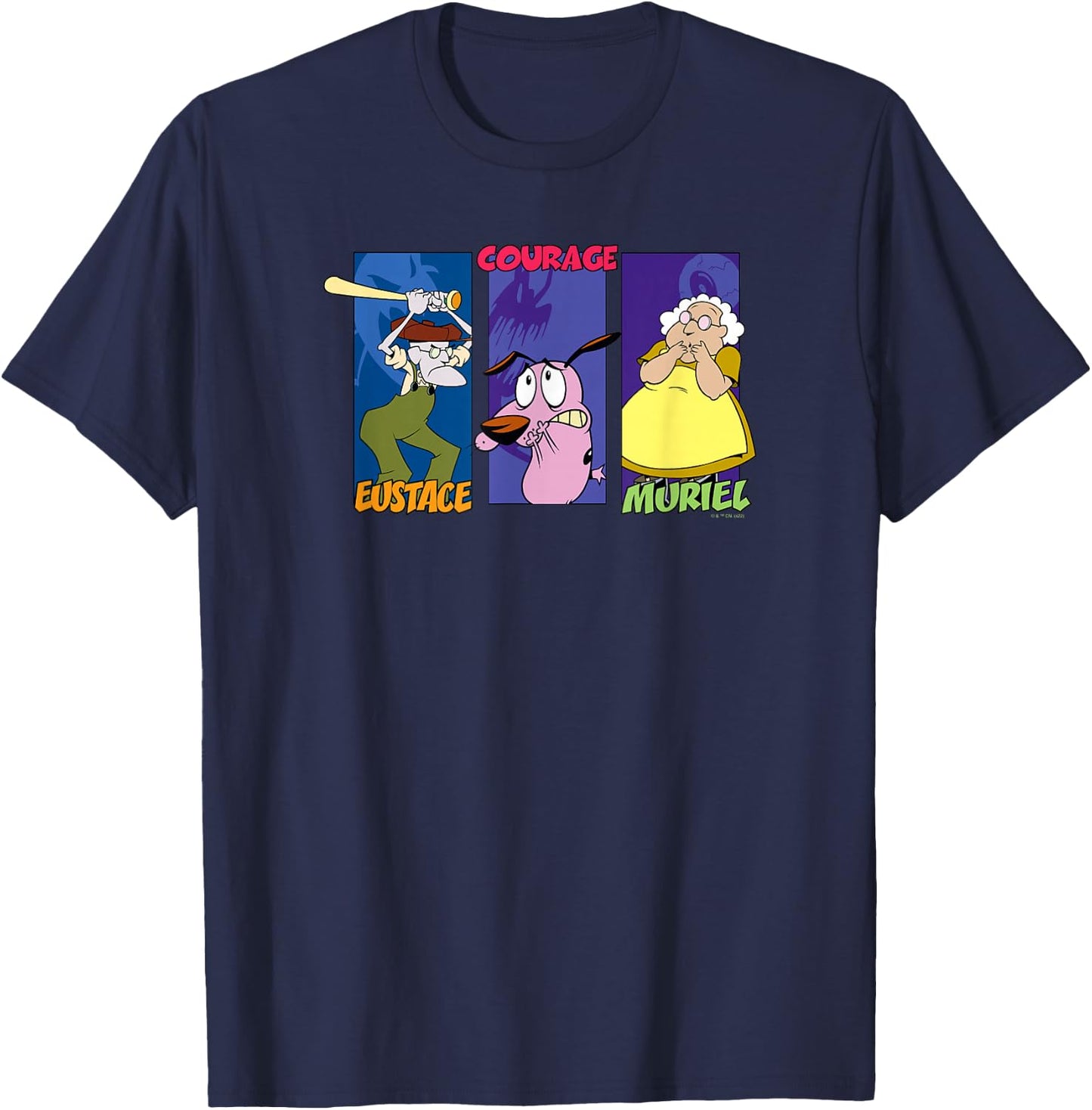 Courage The Cowardly Dog Group Panels T-Shirt - T-Shirt | Navy