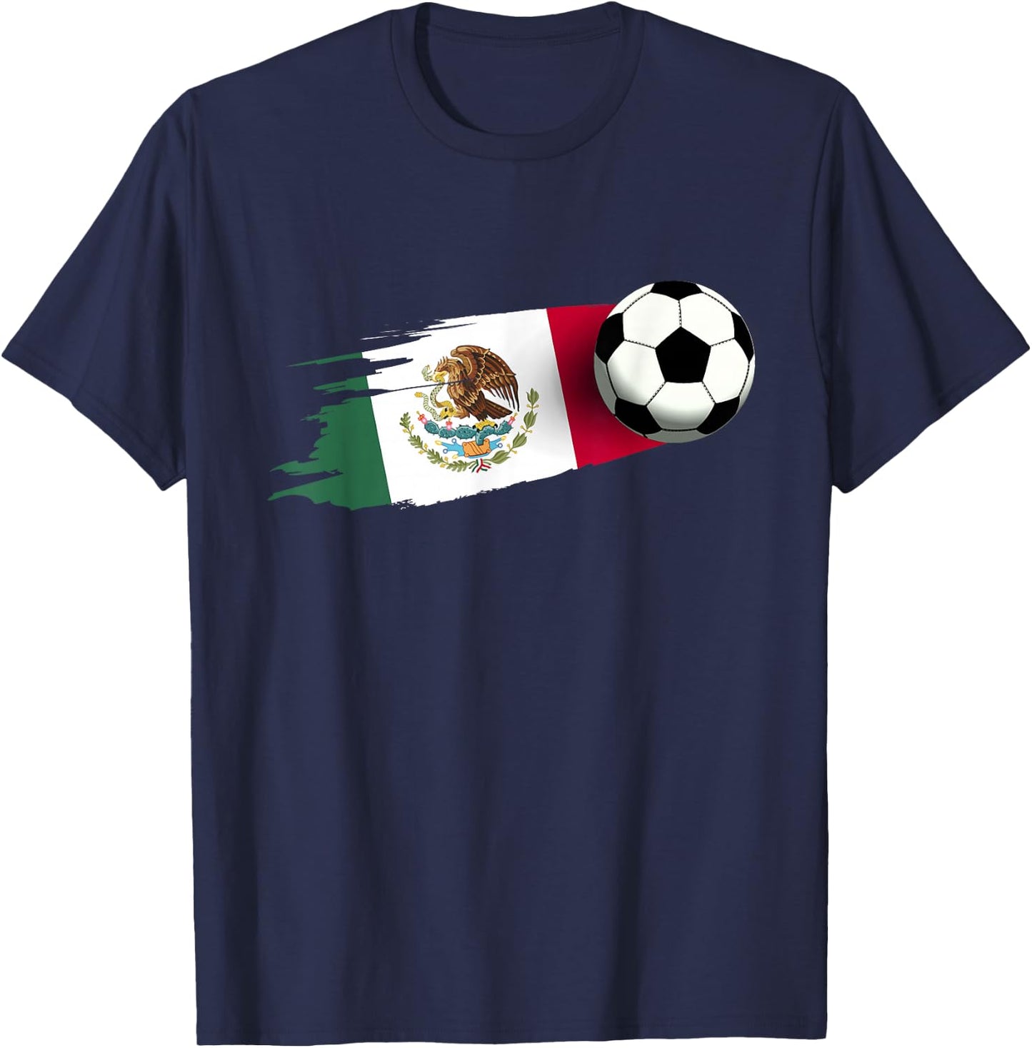 Mexico Flag Jersey Mexican Soccer Team Mexican T-Shirt - T-Shirt | Navy