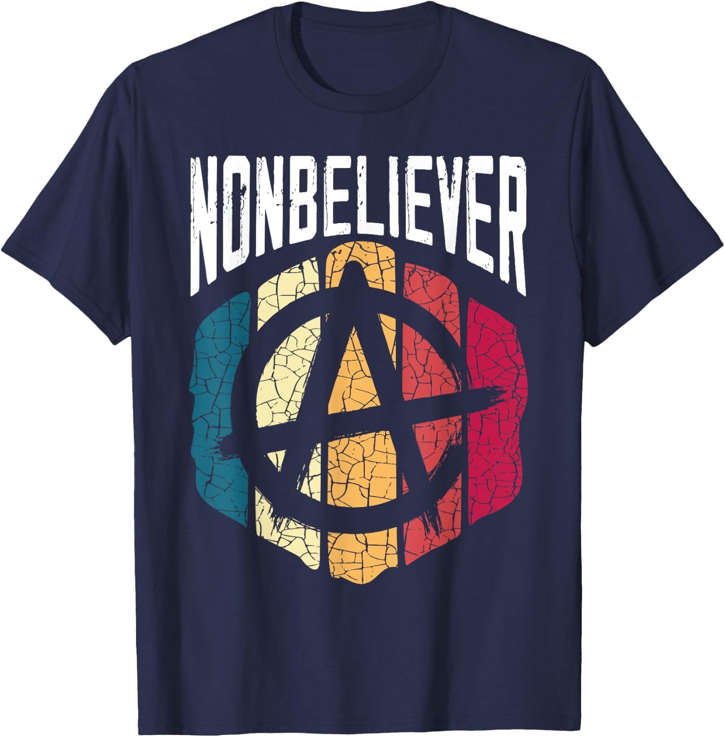 Nonbeliever Anti-Religion Agnostic Blackcraft Atheist T-Shirt - T-Shirt | Navy