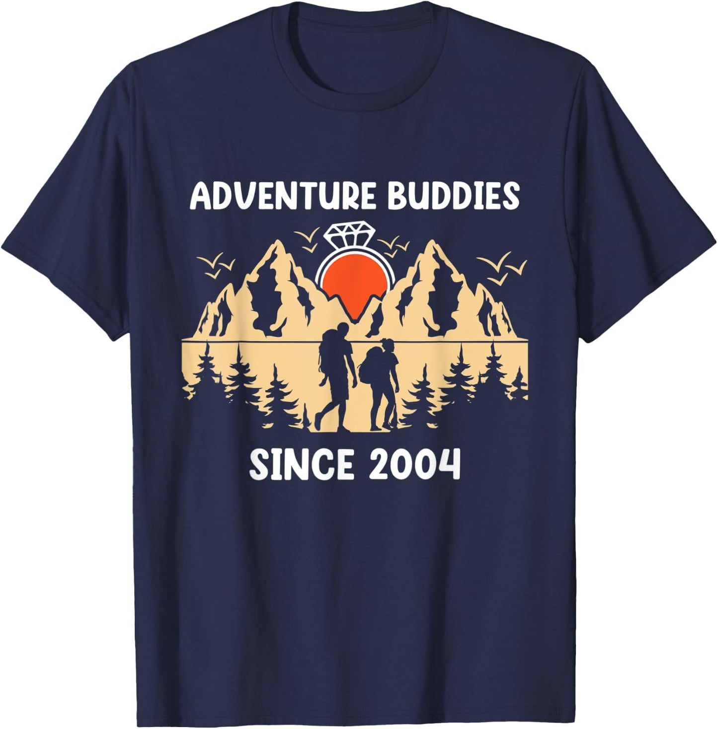 Adventure Buddies Since 2004 Hiking Partner T-Shirt - T-Shirt | Navy