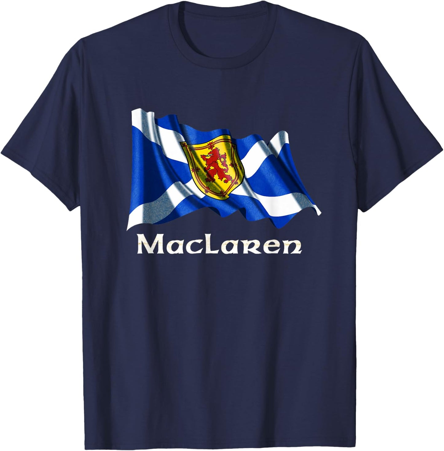 Scottish Flag Clan MacLaren Lion Rampant Scotland Flag T-Shirt - T-Shirt | Navy