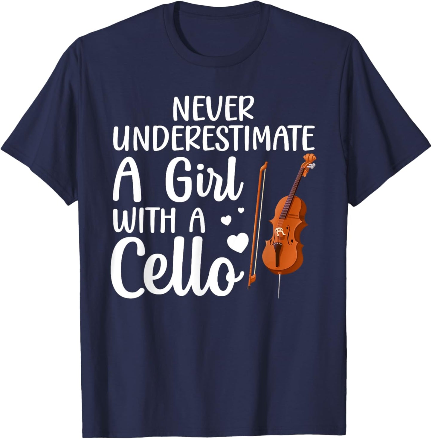 Funny Cello Art for Girls Women Kids Youth Cello Players T-Shirt - T-Shirt | Navy