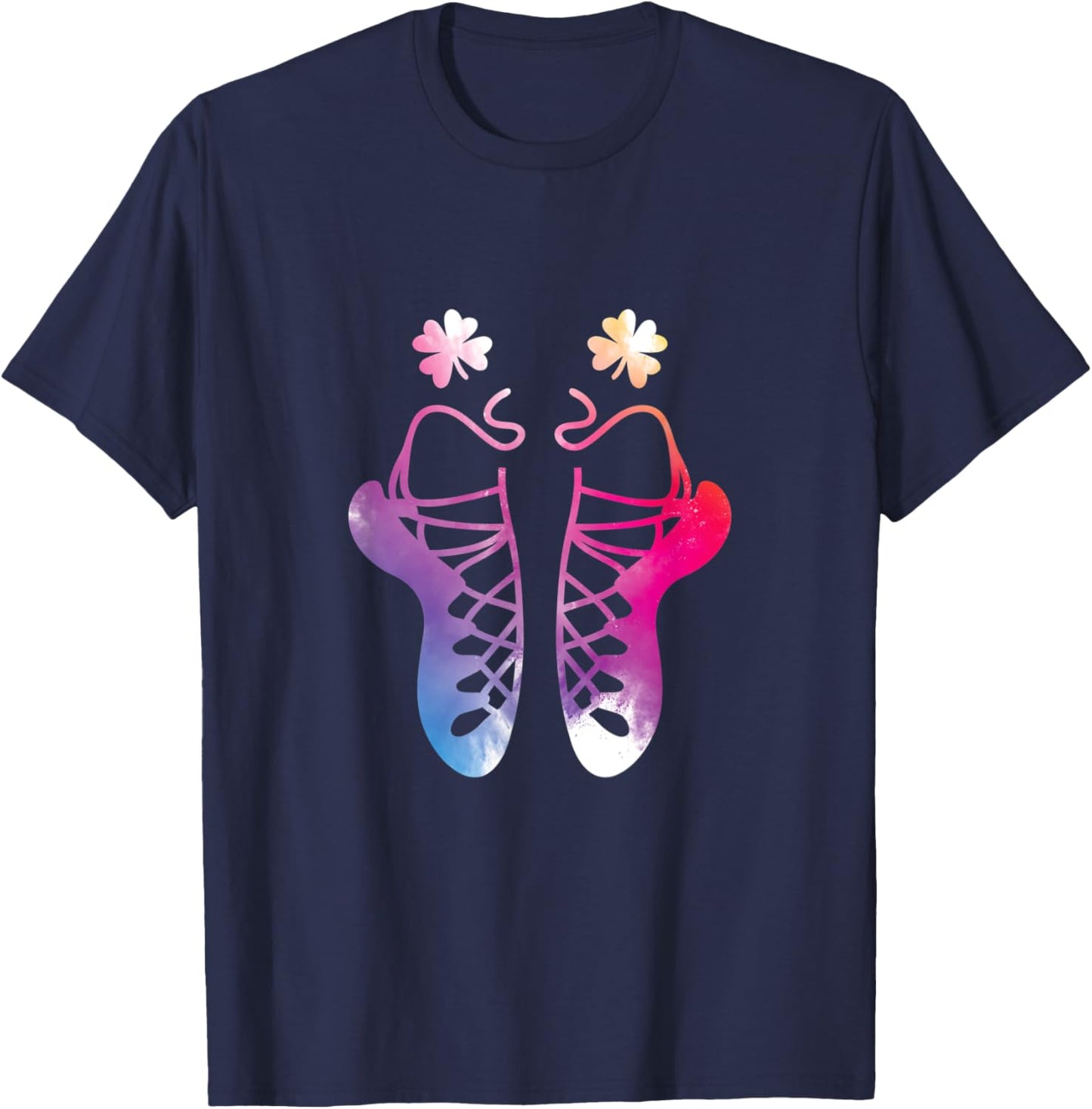 Irish Dance St Patricks Day Reel Girl Irish Step Dance Shoes T-Shirt - T-Shirt | Navy