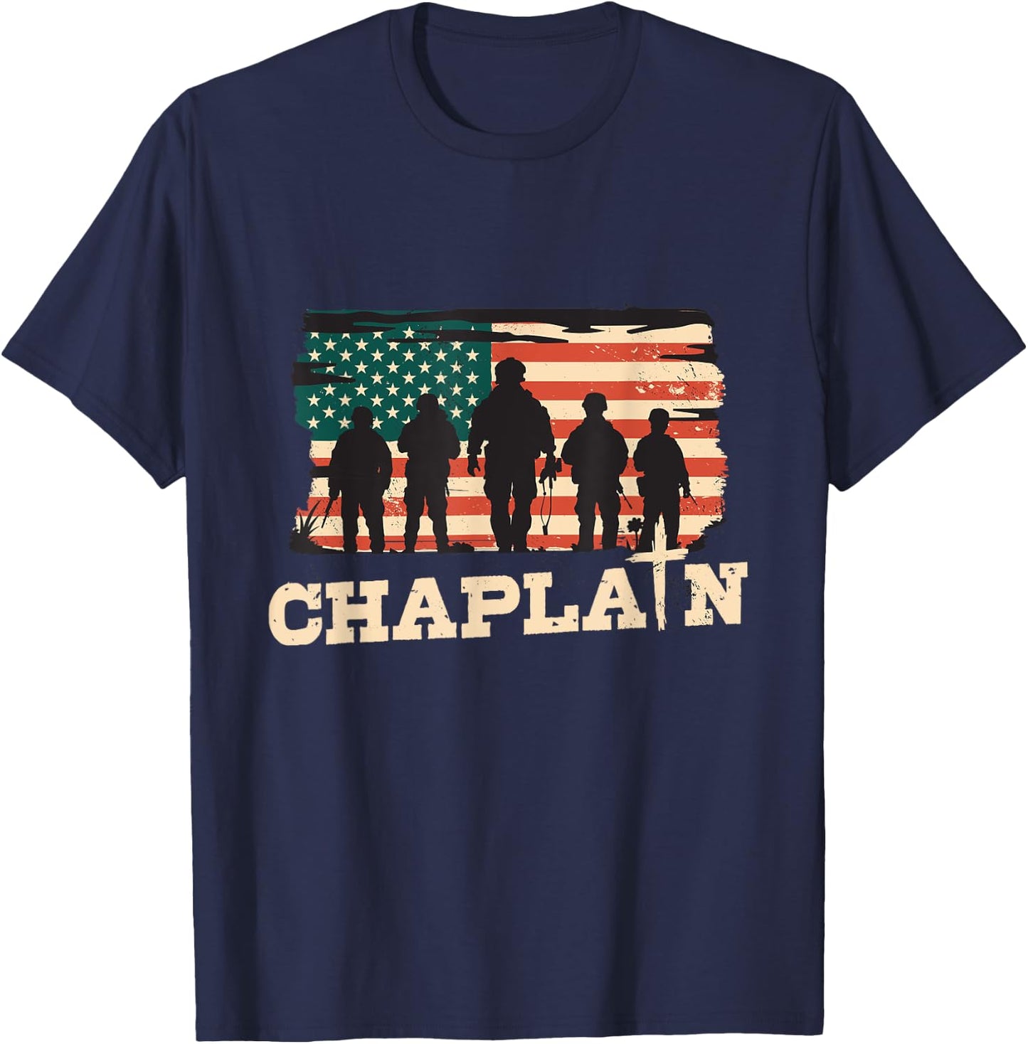 Military Chaplain US Flag Chaplain T-Shirt - T-Shirt | Navy