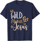 Wild About Jesus Christ Christian Faith God Leopard Hearts T-Shirt - T-Shirt | Navy
