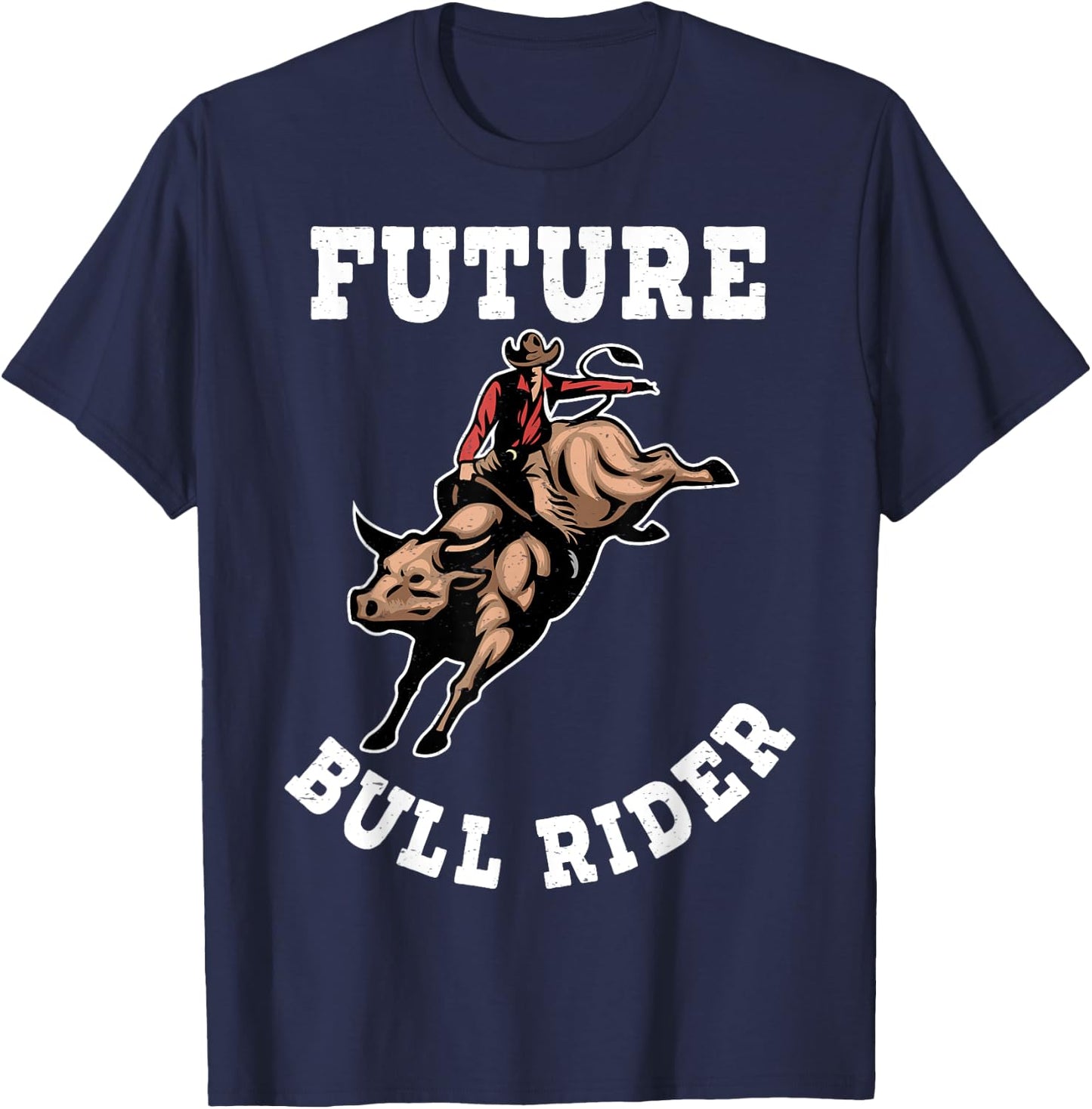 Cool Cowboy Cowgirl Ranch Apparel Gifts Rodeo Future Bull Rider Bull Riding Mechanical Boys Kids T-Shirt - T-Shirt | Navy