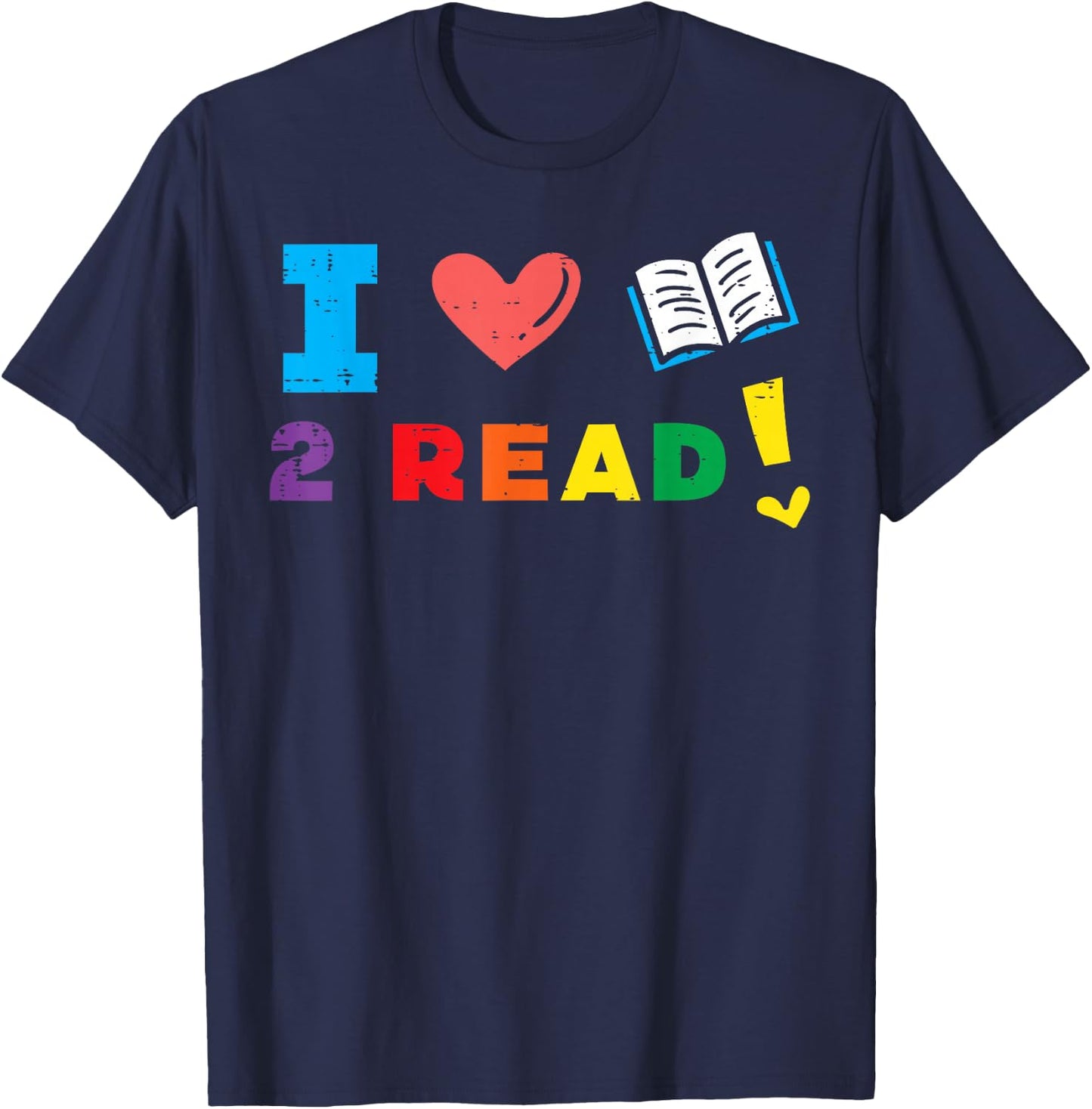 I Love Book to Read Bookworm Librarian Women Boys Girls Kids T-Shirt - T-Shirt | Navy