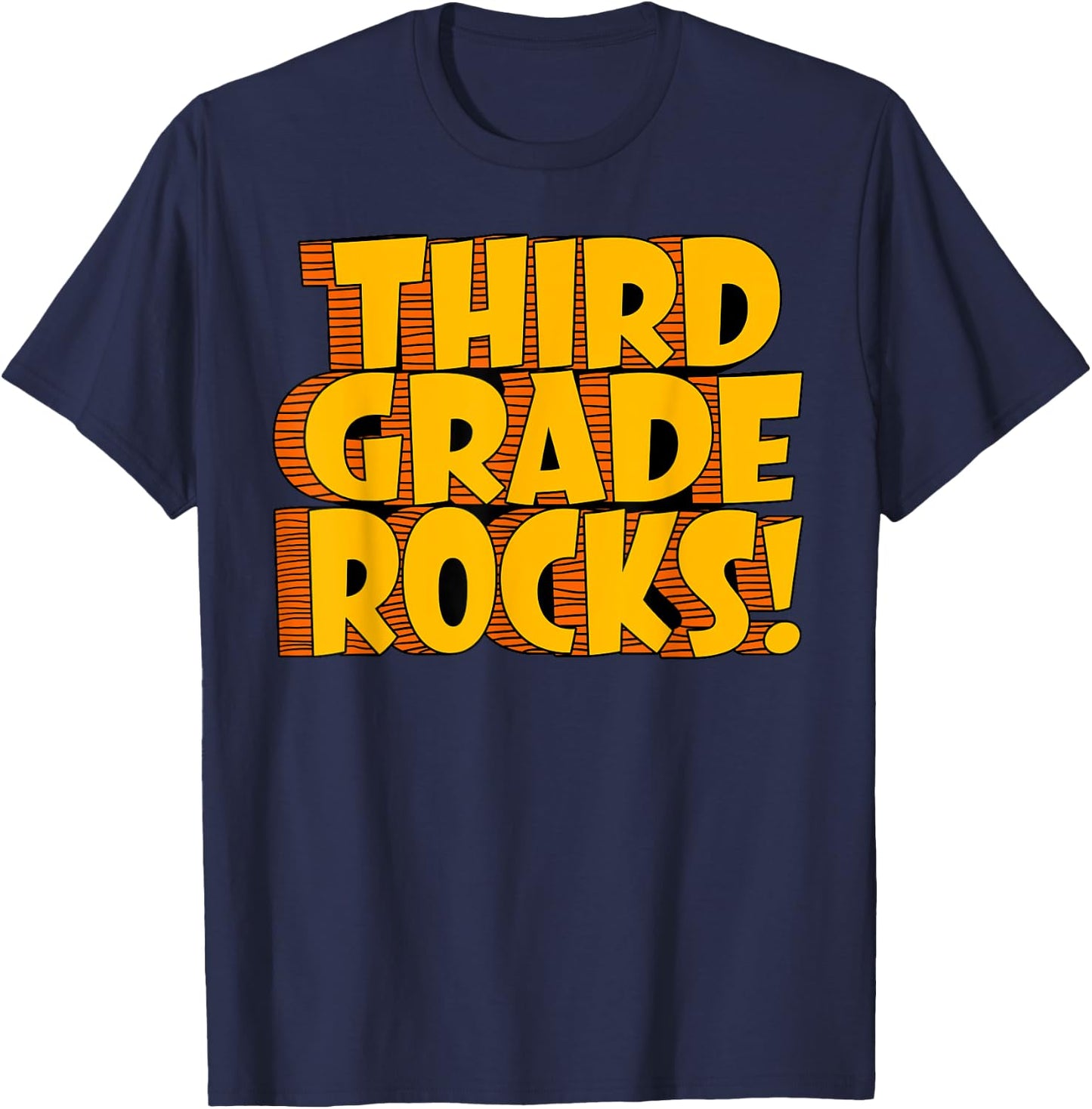 Third Grade Rocks 3rd Grade Teacher Student Back To School T-Shirt - T-Shirt | Navy
