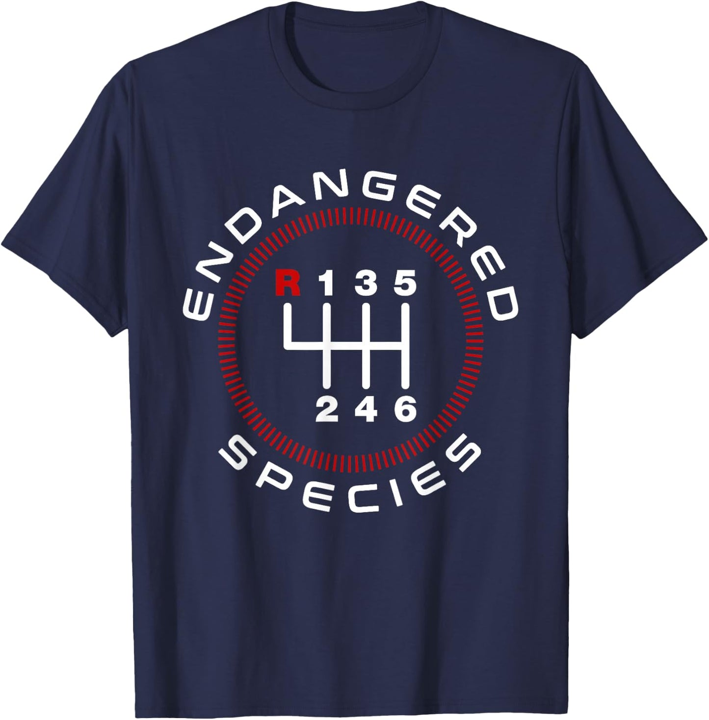 Endangered Species Manual Stick Shift Funny Car Owner Driver T-Shirt - T-Shirt | Navy
