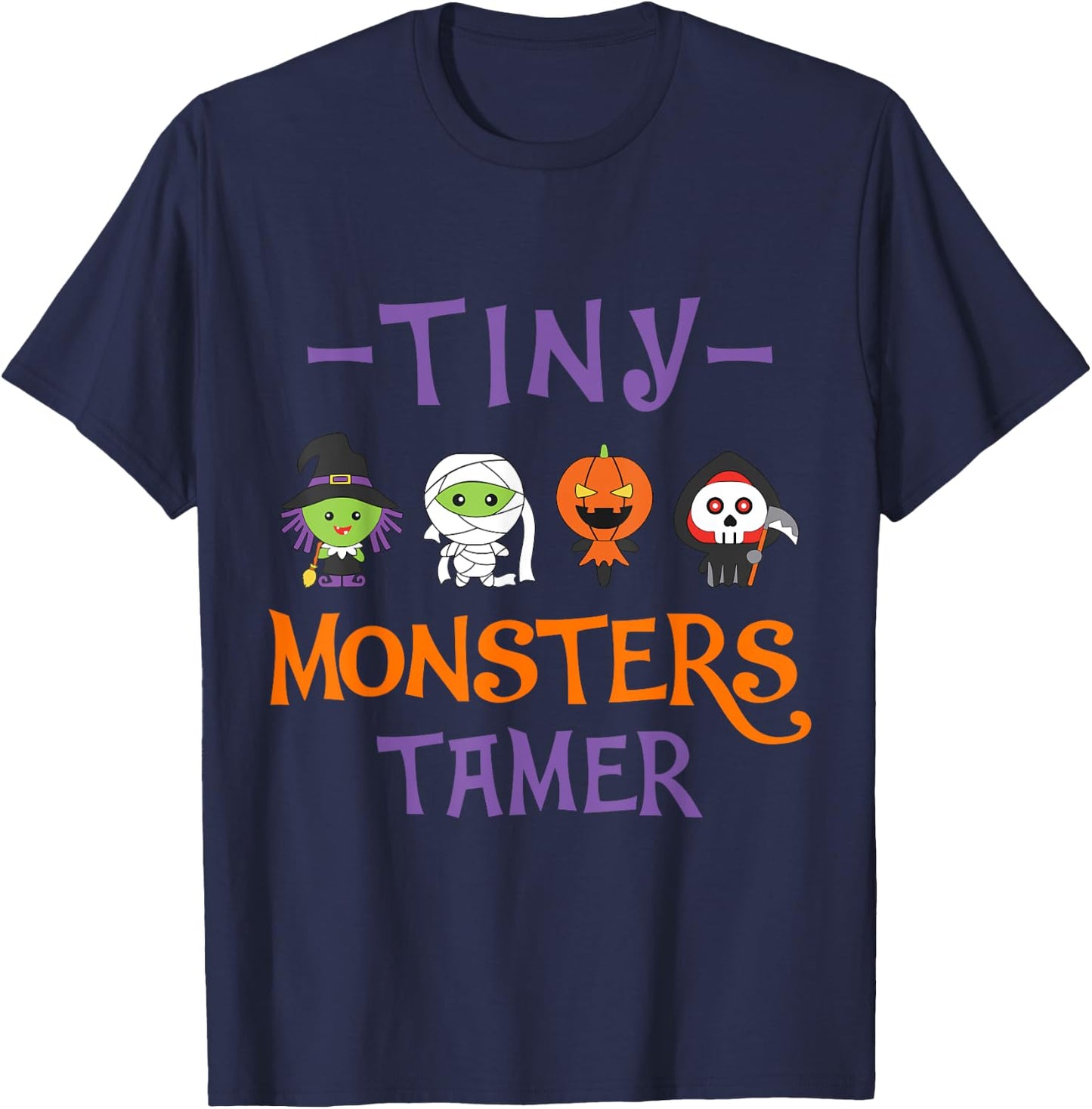 Tine MOnsters Tamer Funny Halloween Teacher Men Women T-Shirt - T-Shirt | Navy