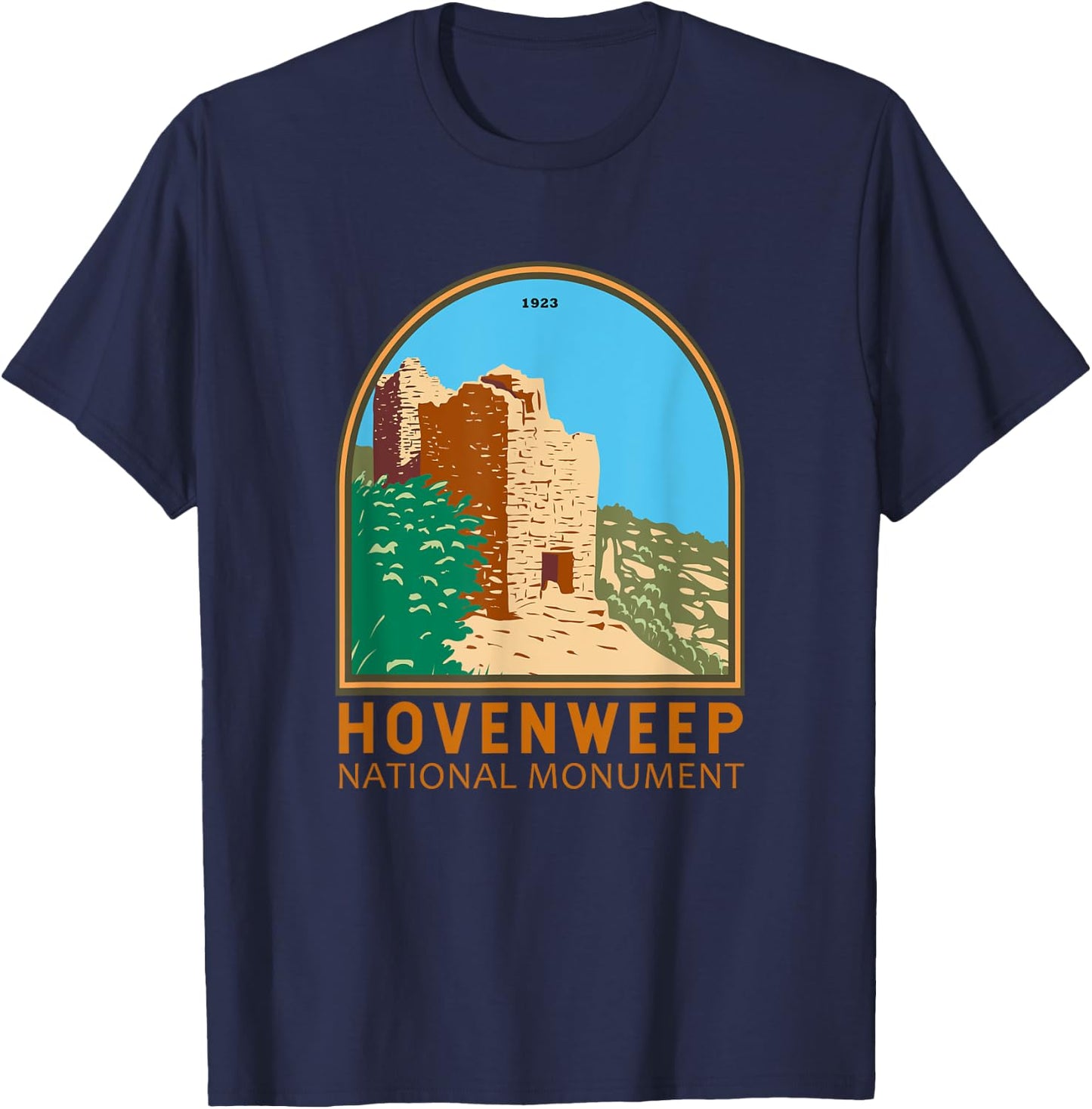 Hovenweep National Monument Emblem Vintage T-Shirt - T-Shirt | Navy