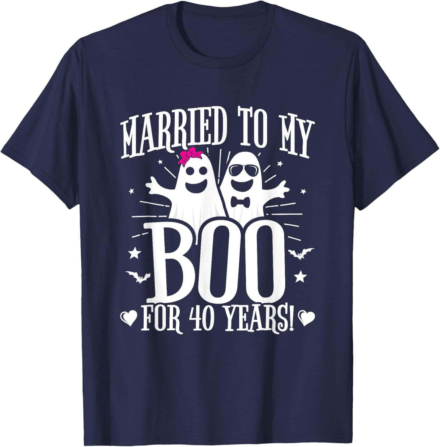 Funny 40th Wedding Anniversary October 40th Anniversary T-Shirt - T-Shirt | Navy