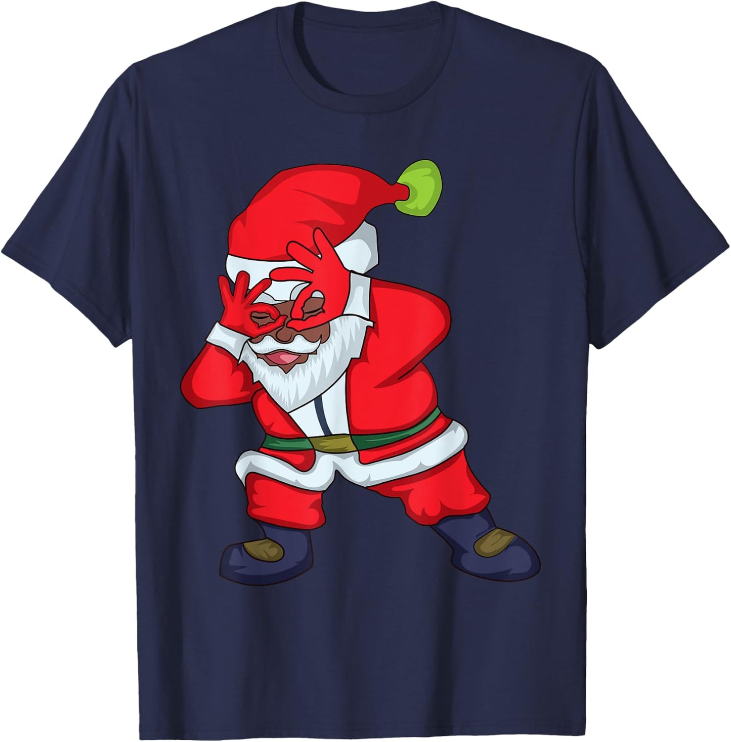 Christmas African American Santa Claus Griddy Dance T-Shirt - T-Shirt | Navy