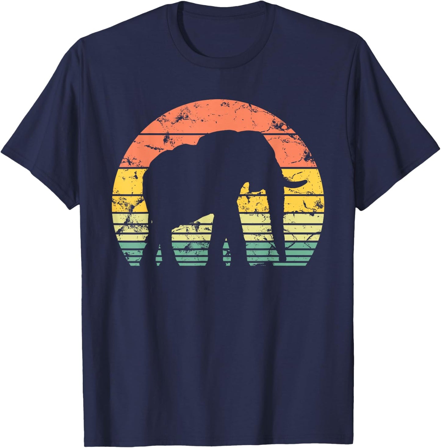 Elephant Lover Retro Animals Men Women Kids Safari Vintage T-Shirt - T-Shirt | Navy