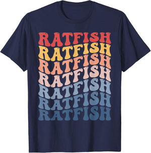 Ratfish Groovy Retro Fish T-Shirt - T-Shirt | Navy