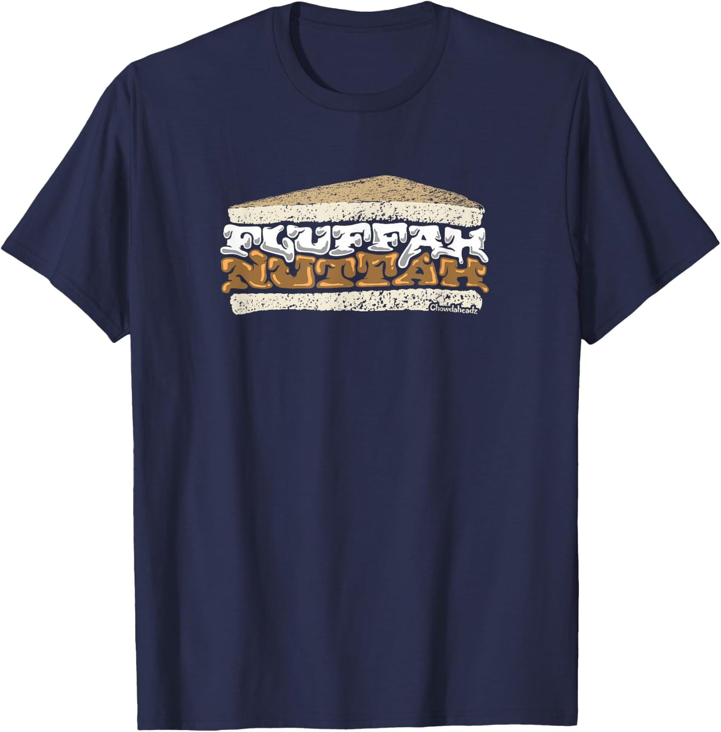 Chowdaheadz Men's Fluffah Nuttah Blue Cotton T-Shirt - T-Shirt | Navy