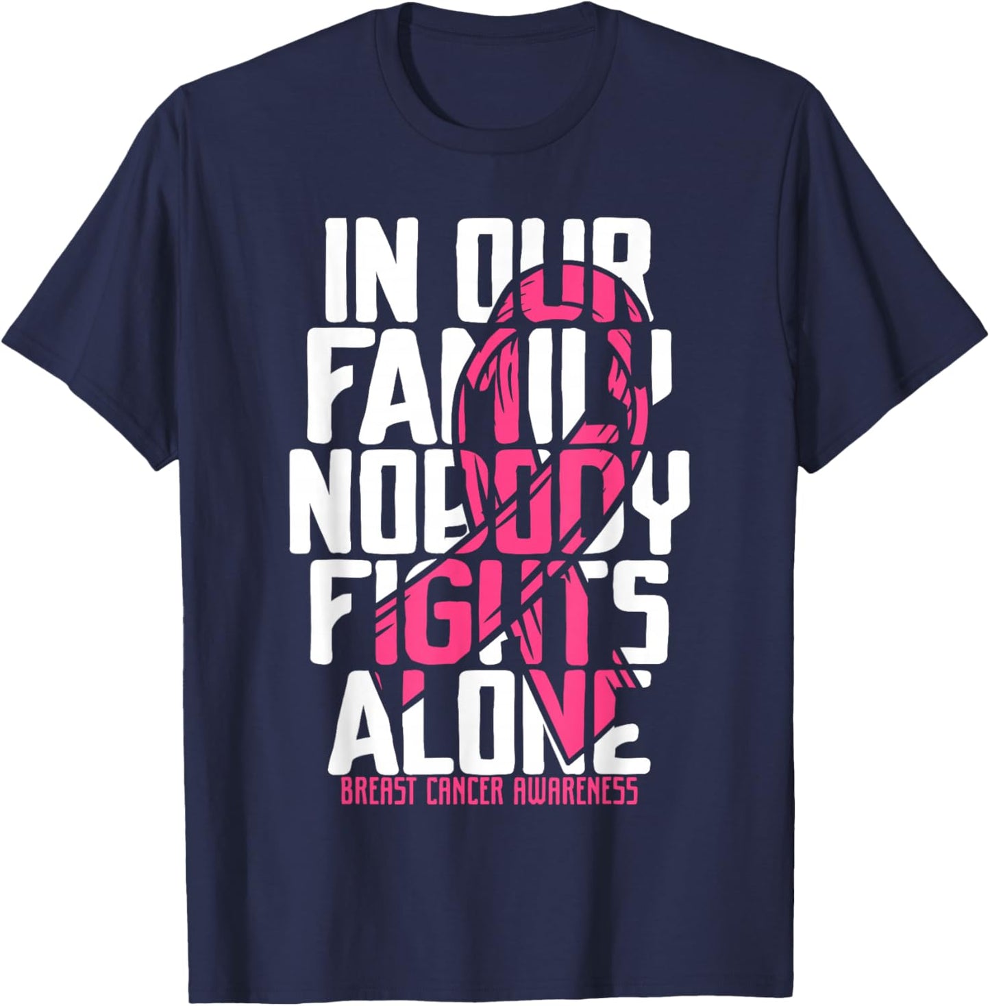 Breast Cancer Support Pink Breast Cancer Awareness T-Shirt - T-Shirt | Navy