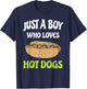 Just A Boy Who Loves Hot Dogs Funny Hot Dog Design Toddler T-Shirt - T-Shirt | Navy