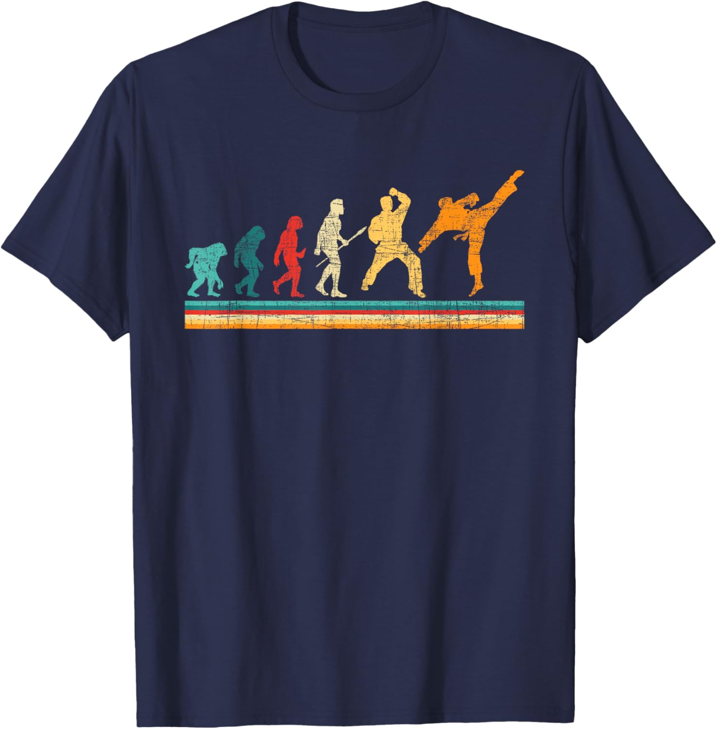 Evolution Of Karate - Martial Arts Coach Karateka Taekwondo T-Shirt - T-Shirt | Navy
