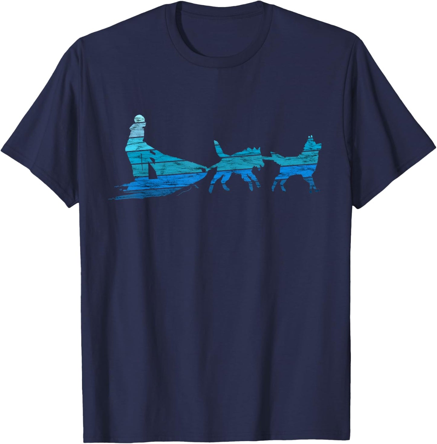 Alaska Sled Dog Team Mushing Sled Dog Mush Dog Huskies T-Shirt - T-Shirt | Navy