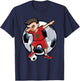 Dabbing Soccer Boy Morocco Football Fan Jersey Moroccan Flag T-Shirt - T-Shirt | Navy