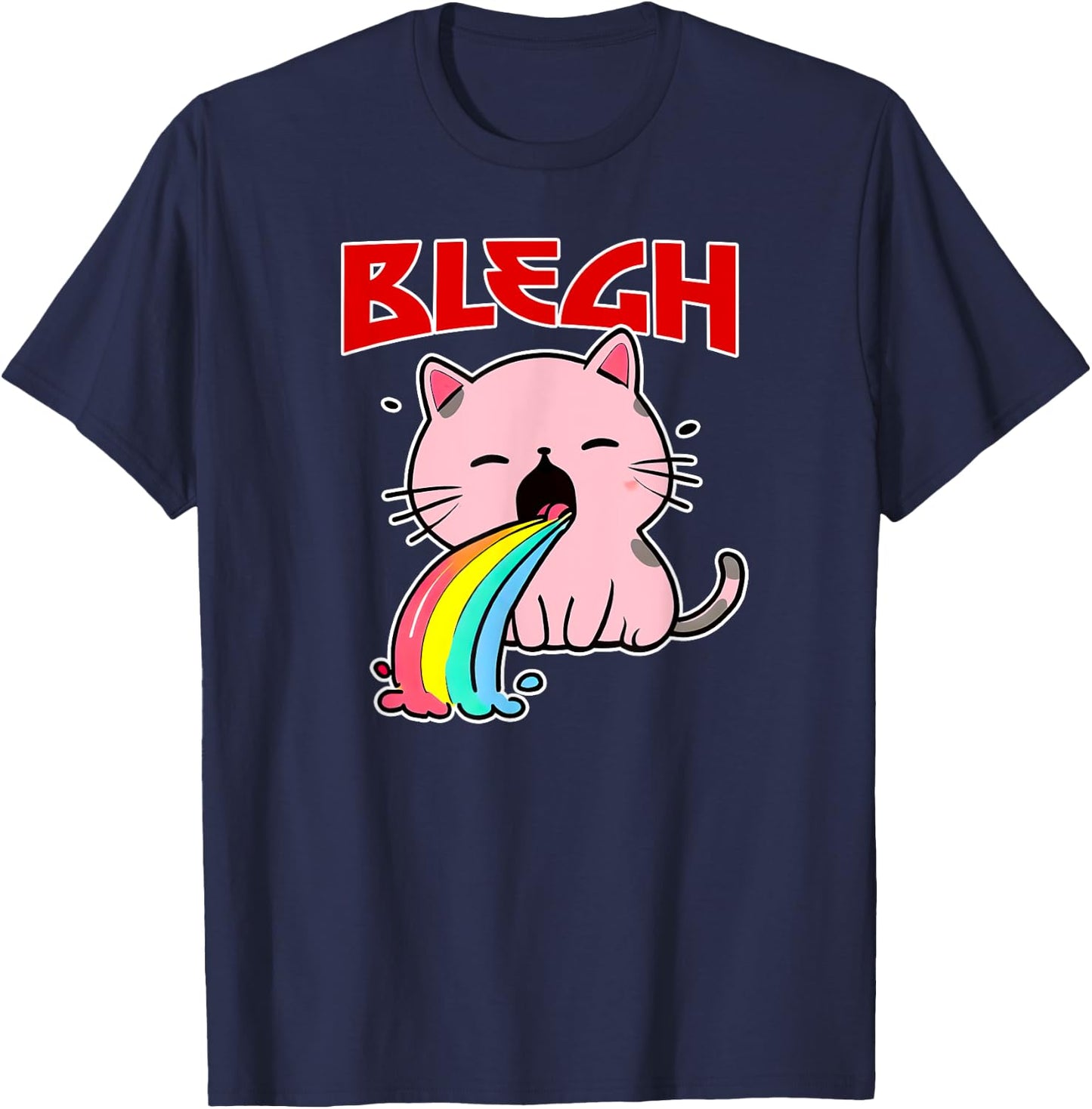 BLEGH Funny death metal cat shirt mosh-pit metalhead clothes Men Women T-Shirt - T-Shirt | Navy