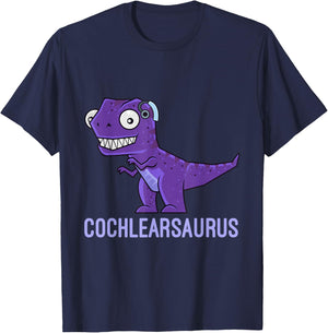 Cochlearsaurus | Cochlear Implant Gift Ideas T-Shirt - T-Shirt | Navy