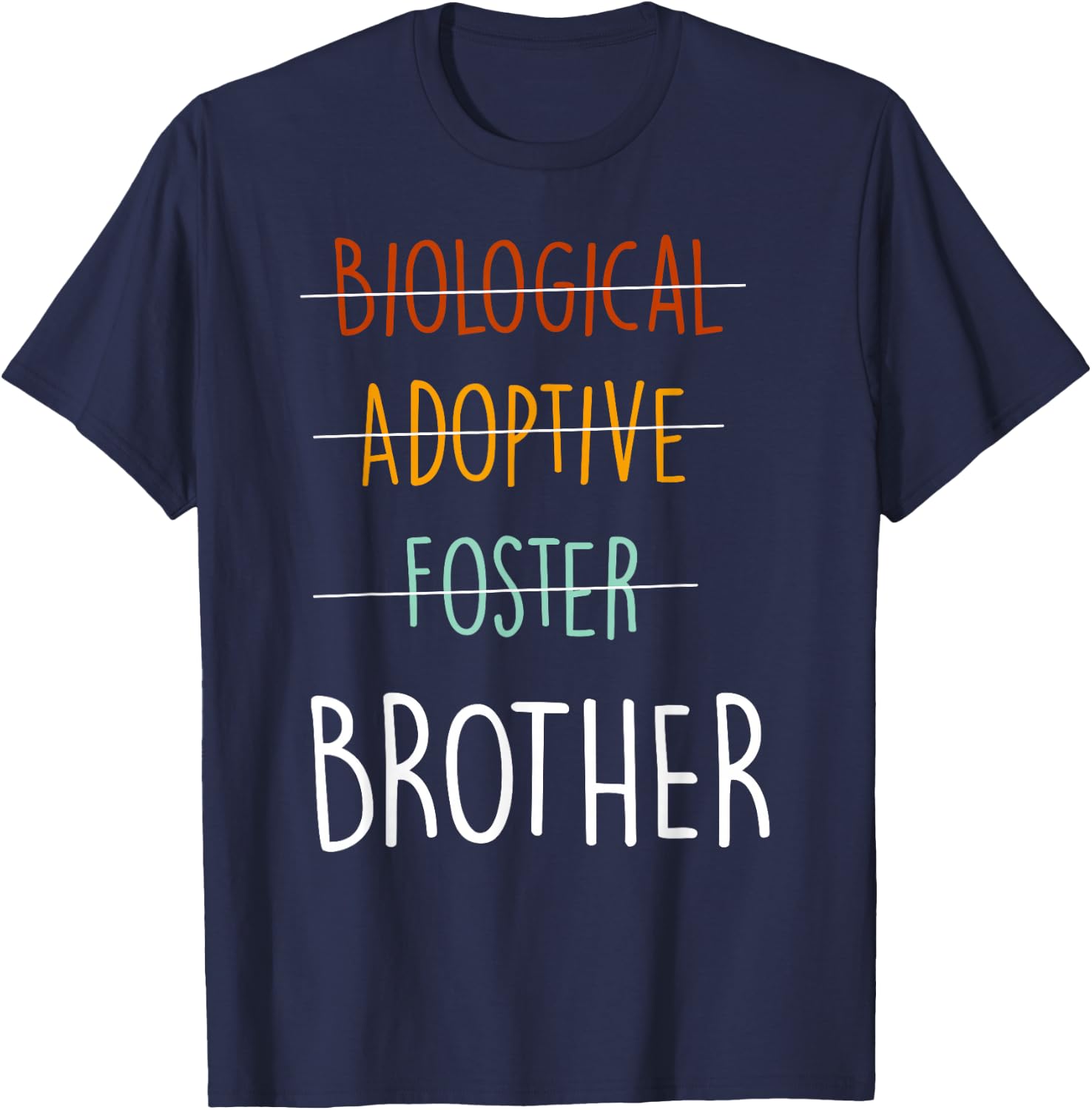 Biological Adoptive Foster brother -Youth Black T-Shirt - T-Shirt | Navy