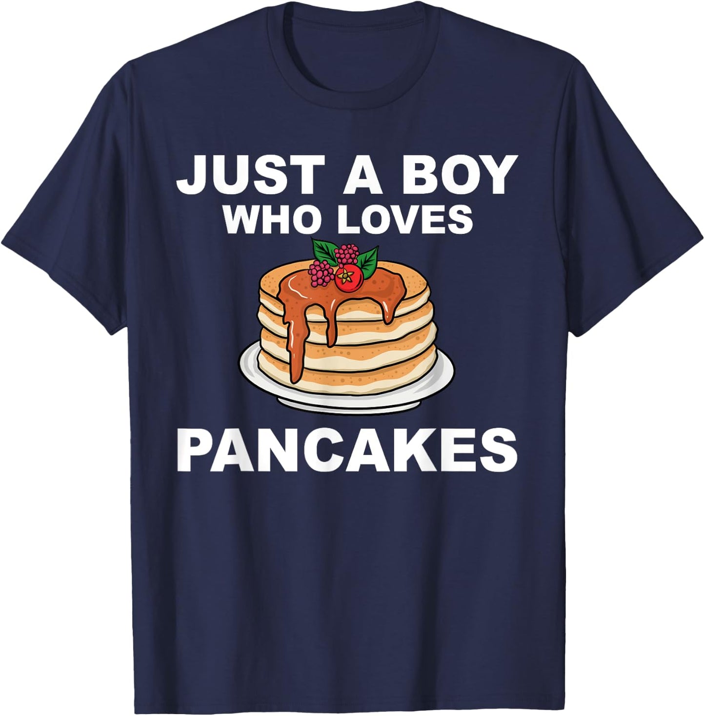 Cute Pancake Art Men Boys Pancake Maker Flapjack Pancakes T-Shirt - T-Shirt | Navy